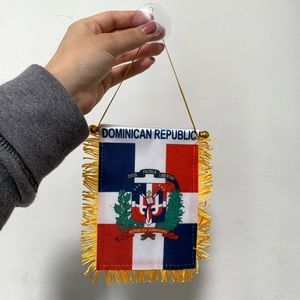 Dominican Republic window hanging flag banners with suction